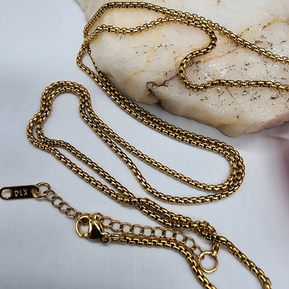 Johnny Was Nugget Agate Large Chunky Stone 14K Gold Plated Chain - Picture 12 of 17